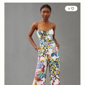 anthropology Maeve Cutout Linen Jumpsuit
 Multicolor